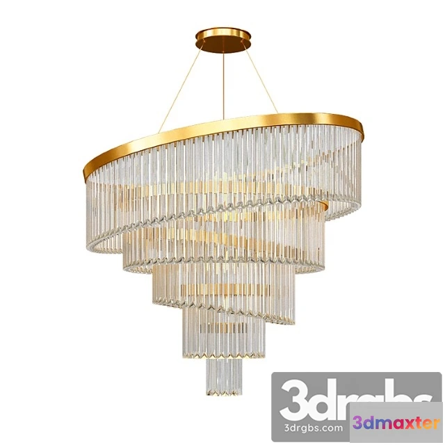 1047972 - Gold plated spiral crystal designer chandelier
