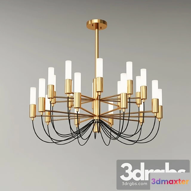 1047976 - Golden iron led chandelier