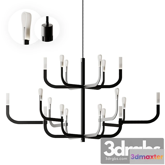 1048394 - J-us led aluminum chandelier from luceplan