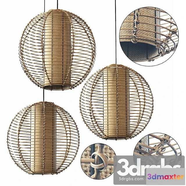 1048544 - Lamp wicker branch rattan sphere