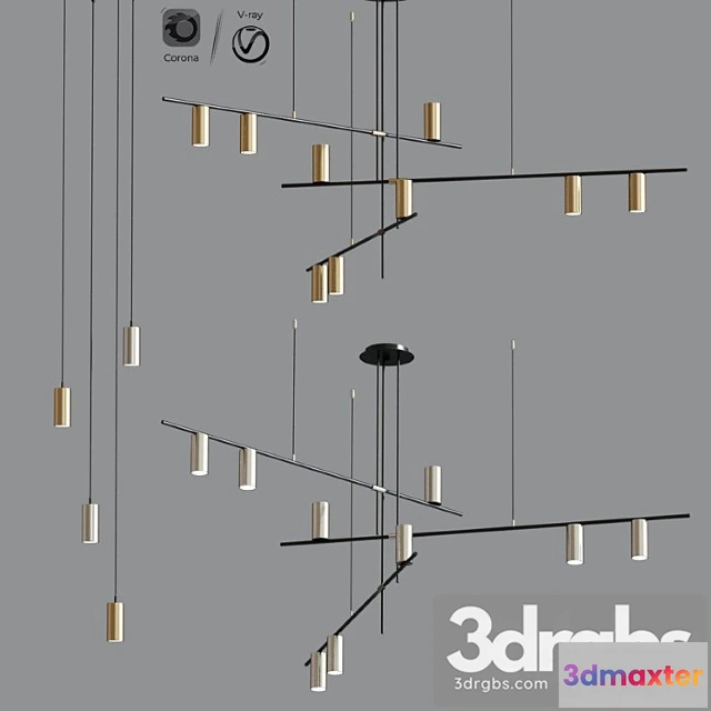 1049288 - Mid century modern suspension chandelier collection