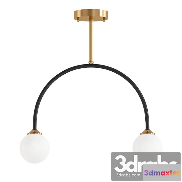 1049366 - Modern simple 2 light arched brass