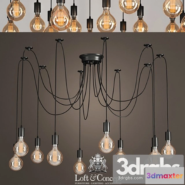 1049858 - Pendant lamp black spider