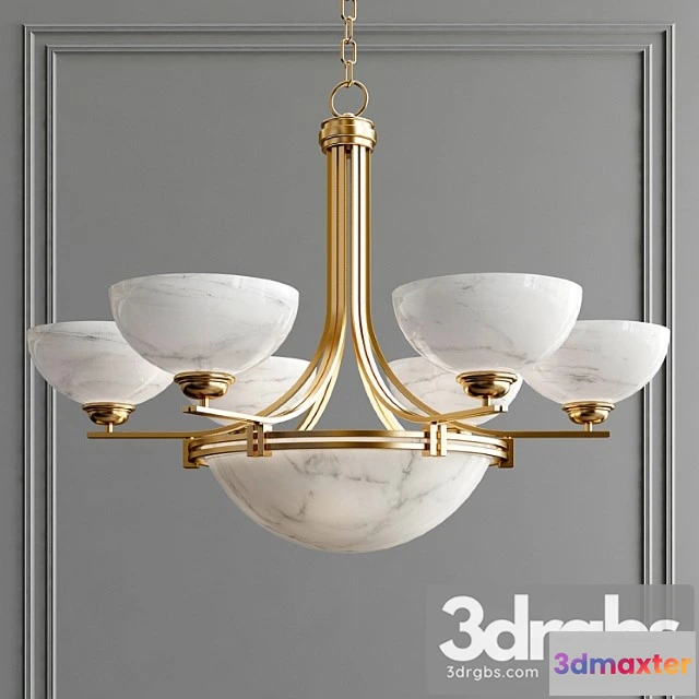 1050134 - Possini euro deco brass chandelier