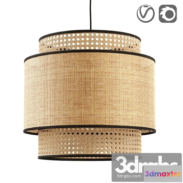 1050178 - Raffia and rattan lampshade, dolkie
