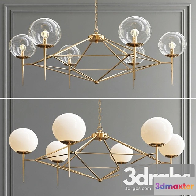 1050376 - Rowan milk & clear glass chandelier
