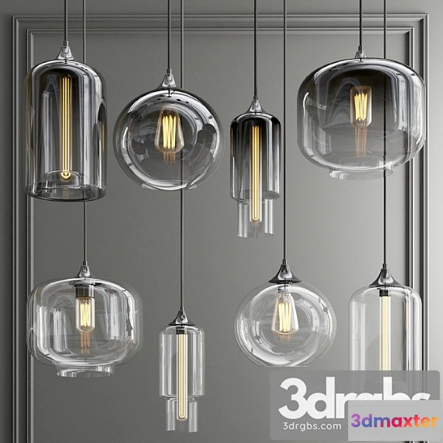 1050706 - Staggered & clear glass pendant collectoin