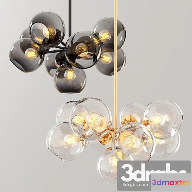 1050712 - Staggered glass chandelier 9 light - round