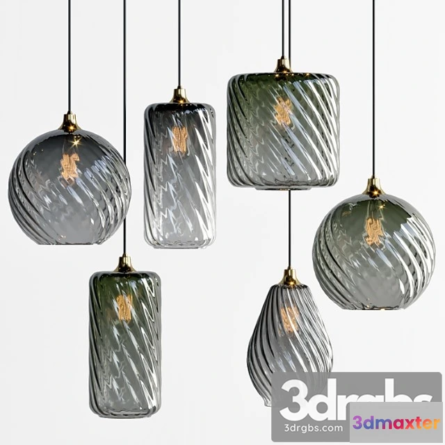 1050786 - Suspended lampshade ilaria, dark olive green