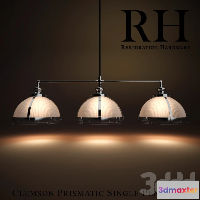1077260 - Clemson Prismatic Treble Pendant - 210817