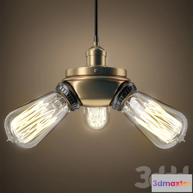 1090140 - Restoration hardware 20th C. Factory Filament Bare Bulb Triple Pendant - 223697