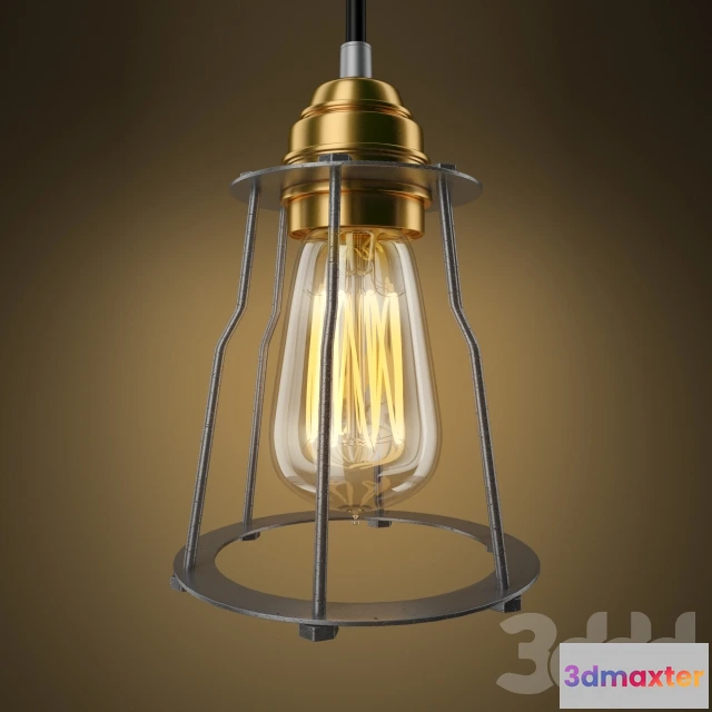 1090162 - Restoration hardware Industrial Cage Filament Pendant - 223719