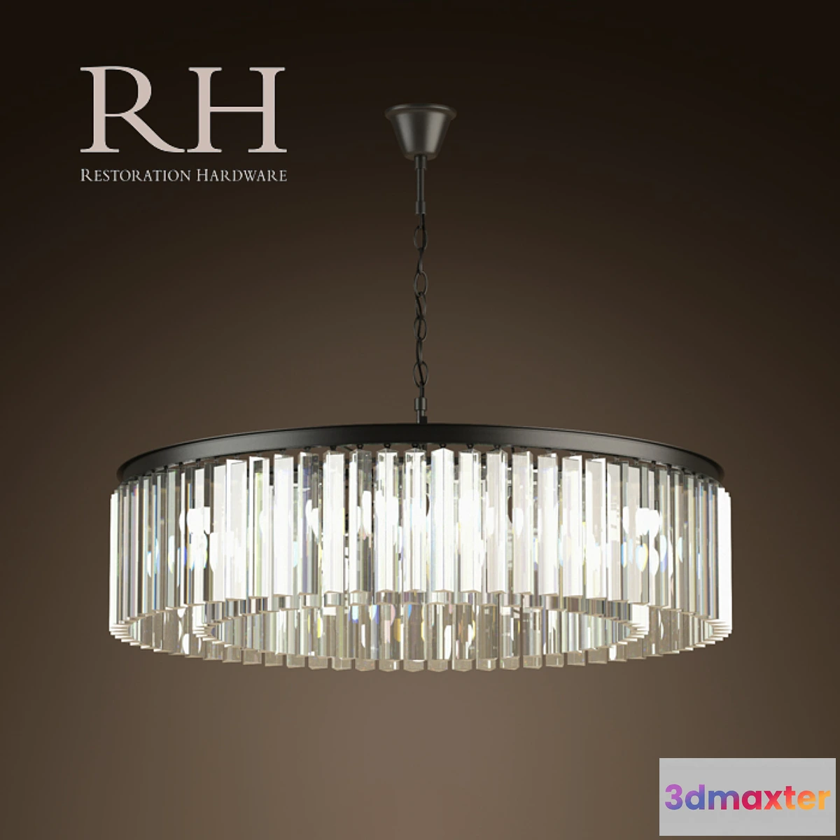 1274044 - RH _ RHYS GLASS PRISM LARGE CHANDELIER 3D Max
