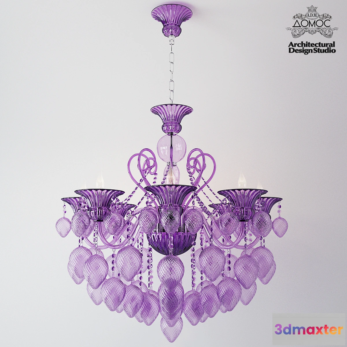 1274802 - Bella Vetro 8 Light Chianti Chandelier 3D Max