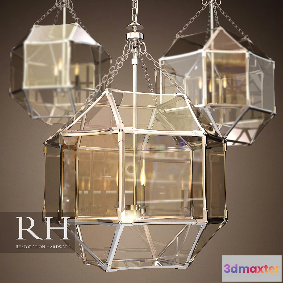 1275344 - RH PARISIAN OCTAGONAL CHANDELIER (3 size) 3D Max