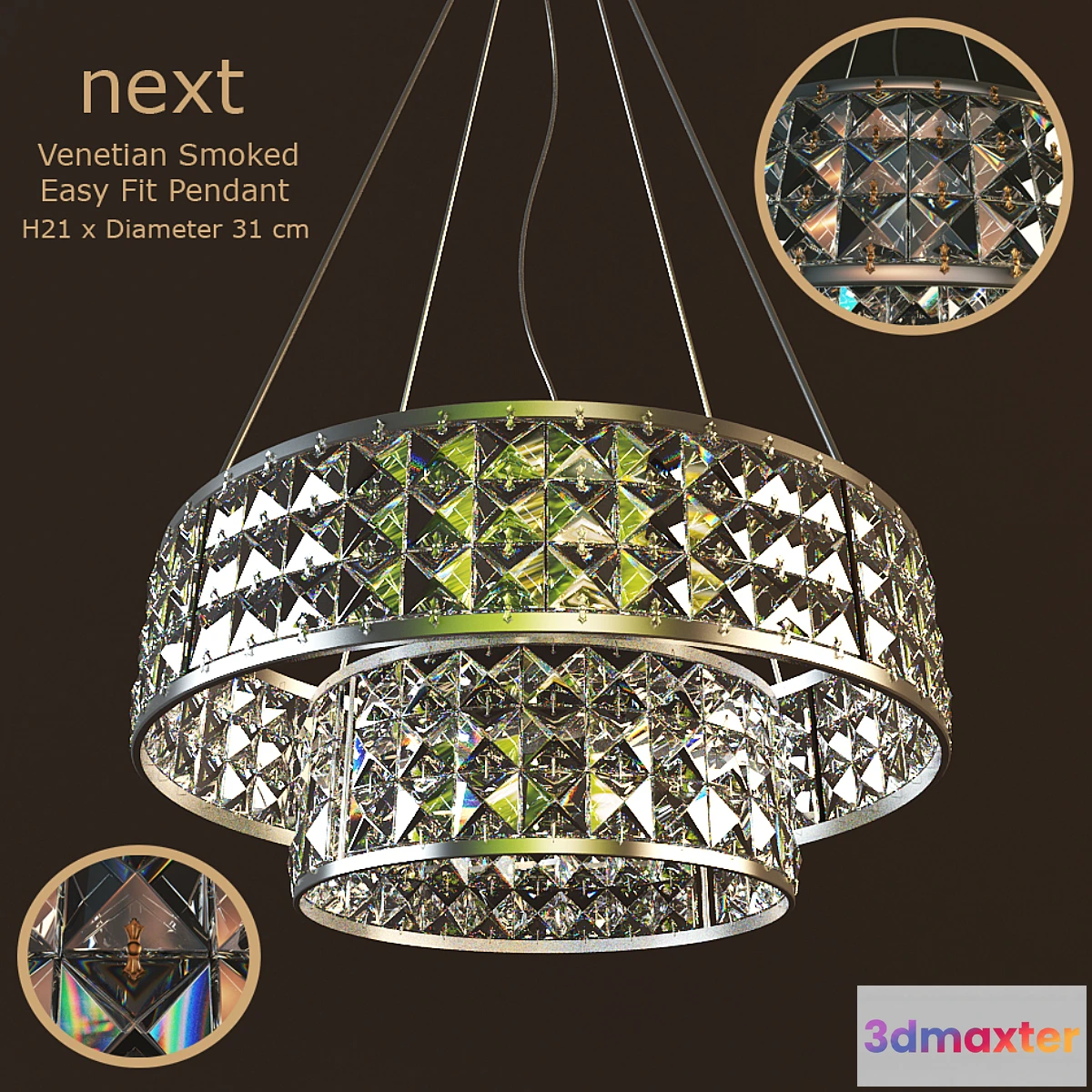 1277952 - Venetian 5 Light Chandelier 3D Max