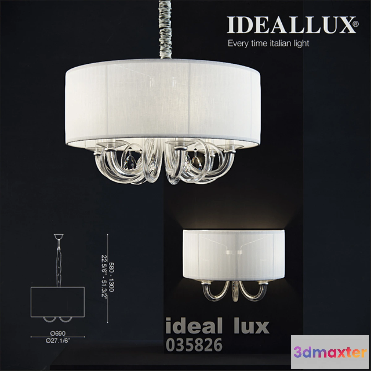 1277972 - Ideal Lux - Swan 035 826 SP6 3D Max