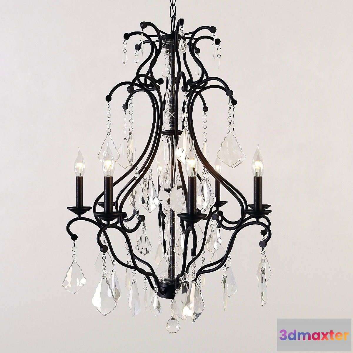 1279236 - Pottery Barn  Ruby Crystal Chandelier 3D Max