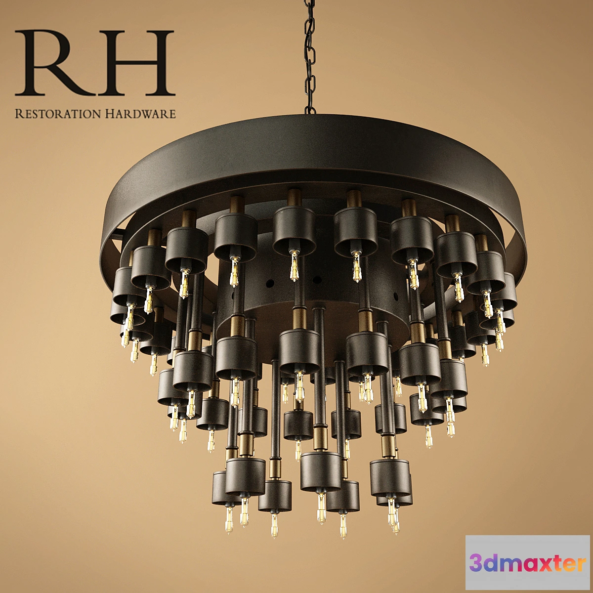 1279704 - COSMOS 3-RING CHANDELIER 3D Max