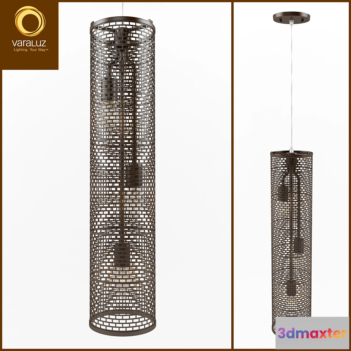 1280890 - Varaluz _ Lit Mesh Test 3 Light Foyer Pendant 3D Max