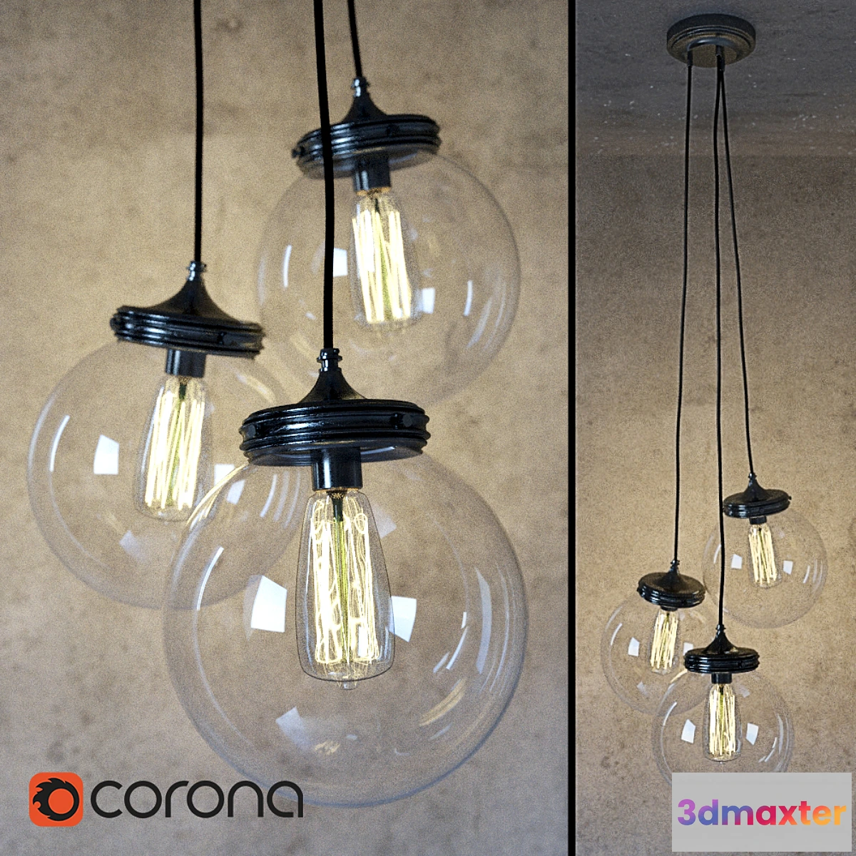 1281912 - Pottery Barn Calhoun Multi Pendant Chandelier - No.2 3D Max