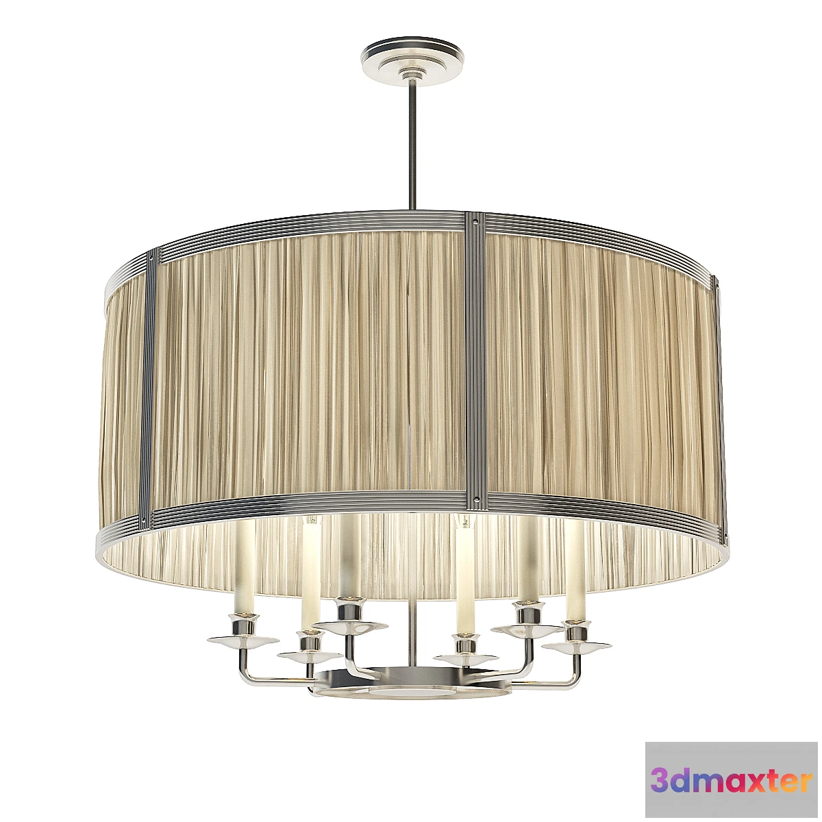 1284658 - Charles Edwards - Hanging silk drum shade light 3D Max