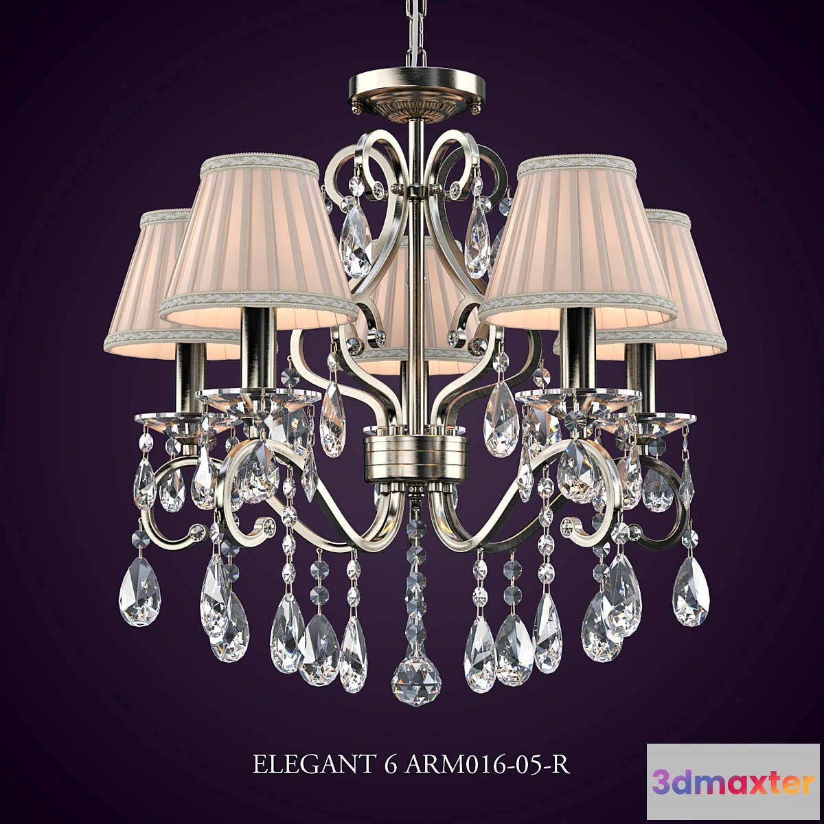 1284678 - Elegant Chandelier 6 ARM016-05-R 3D Max