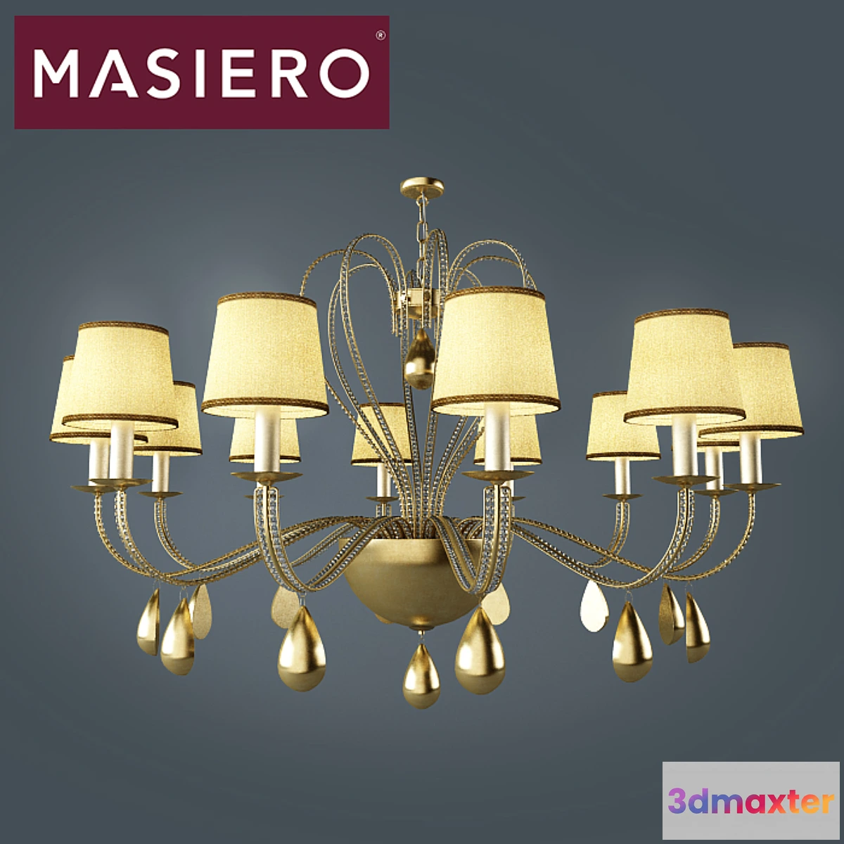 1284810 - Chandelier Masiero 7600 s12 3D Max