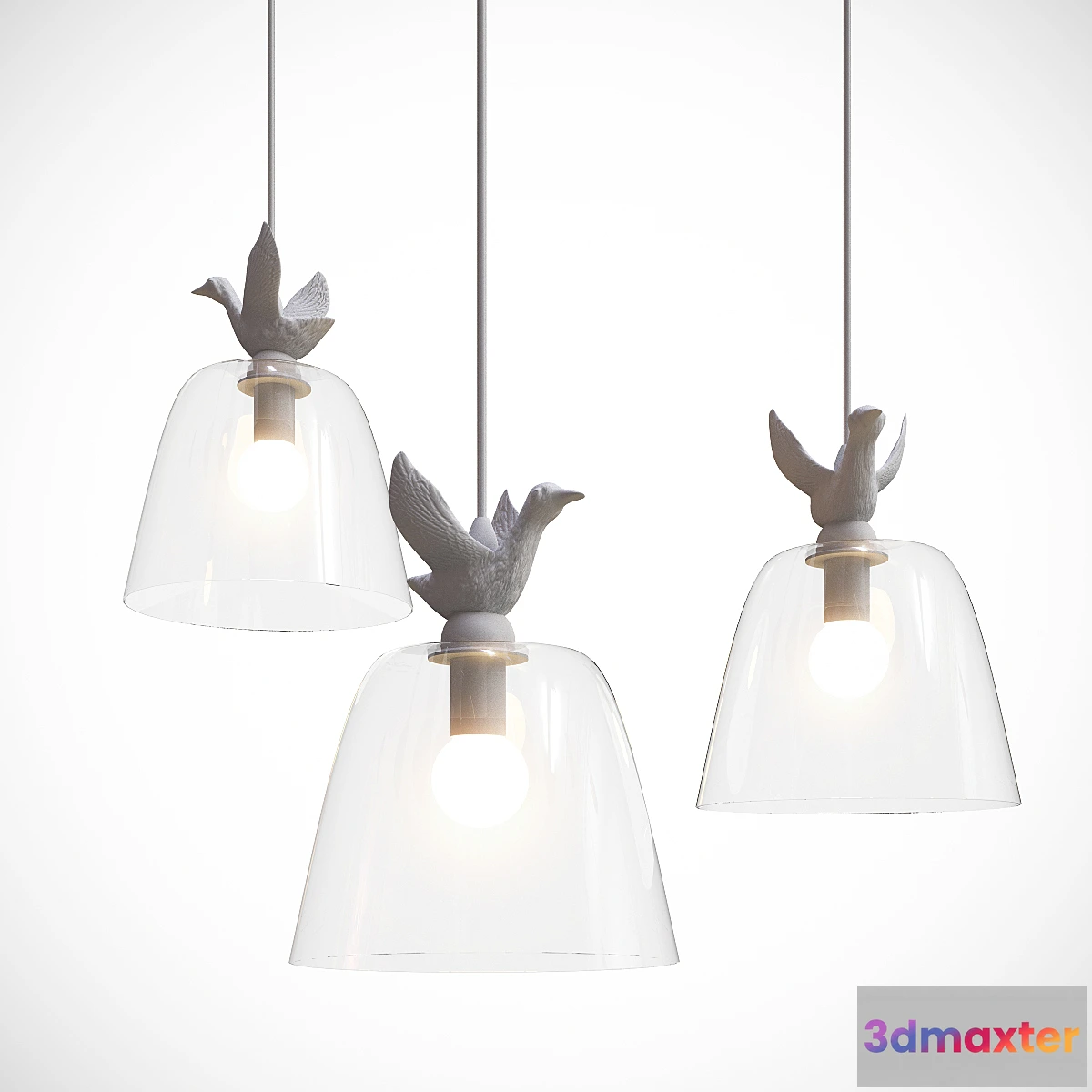 1287076 - Loft Industry Glass Bird2 Triple 3D Max