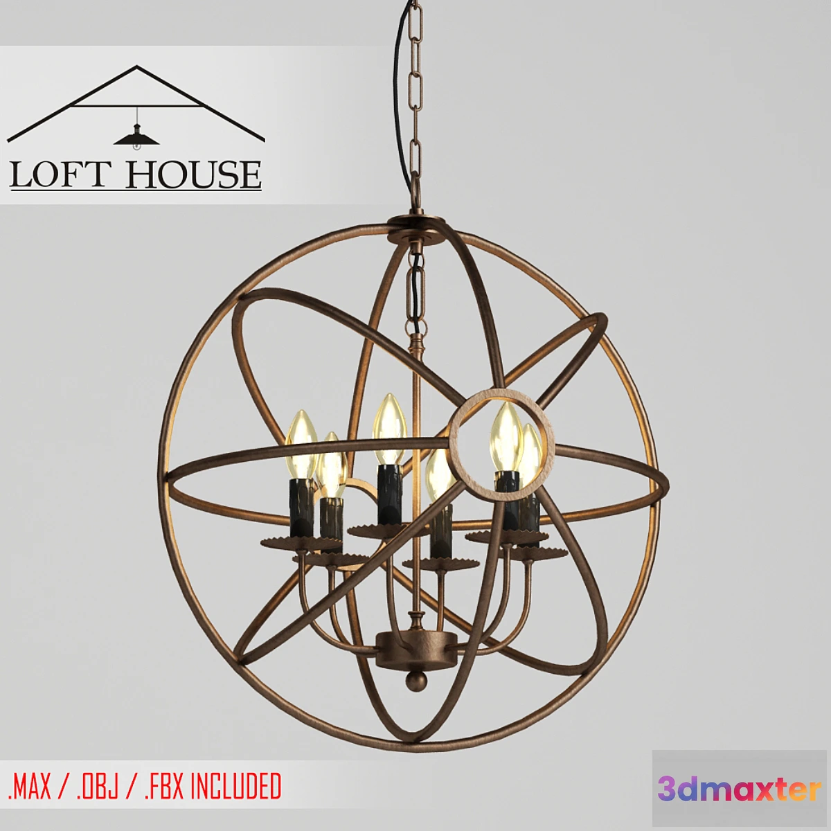 1287904 - Hanging lamp LOFT HOUSE P-74_1 3D Max