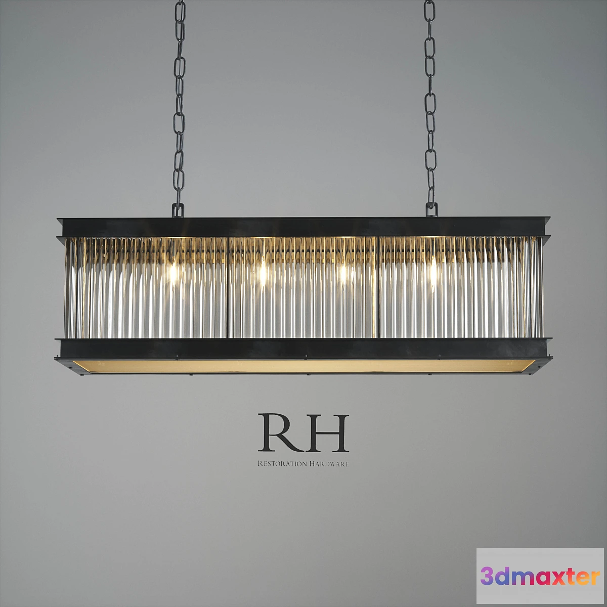 1290527 - 1920S ESSEX CRYSTAL ROD RECTANGULAR CHANDELIER 3D Max