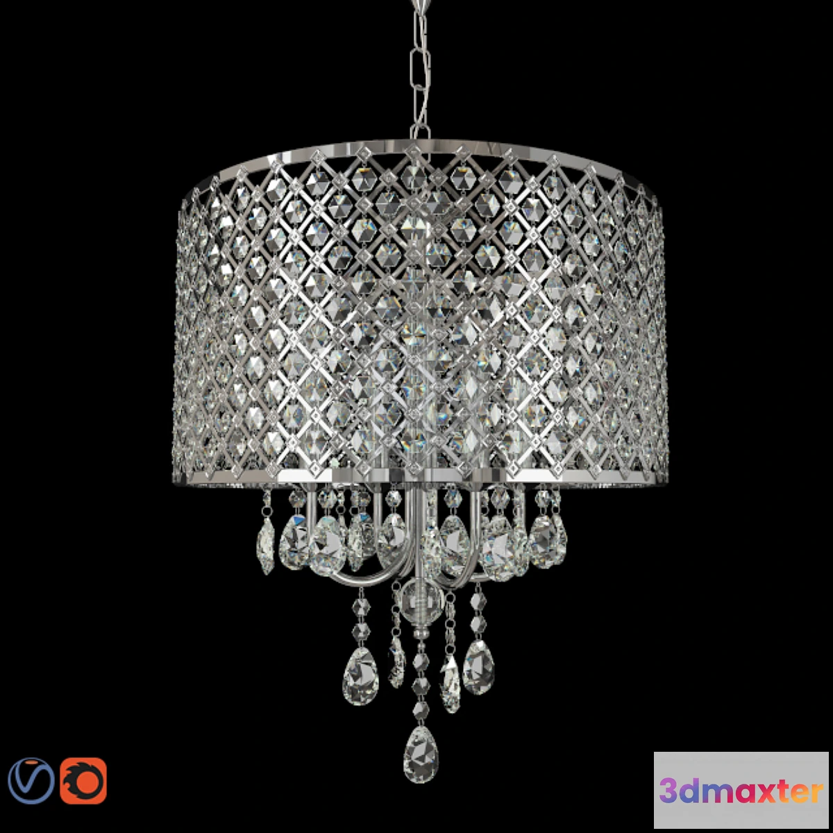 1291179 - Diana 4 Light Drum Chandelier 3D Max