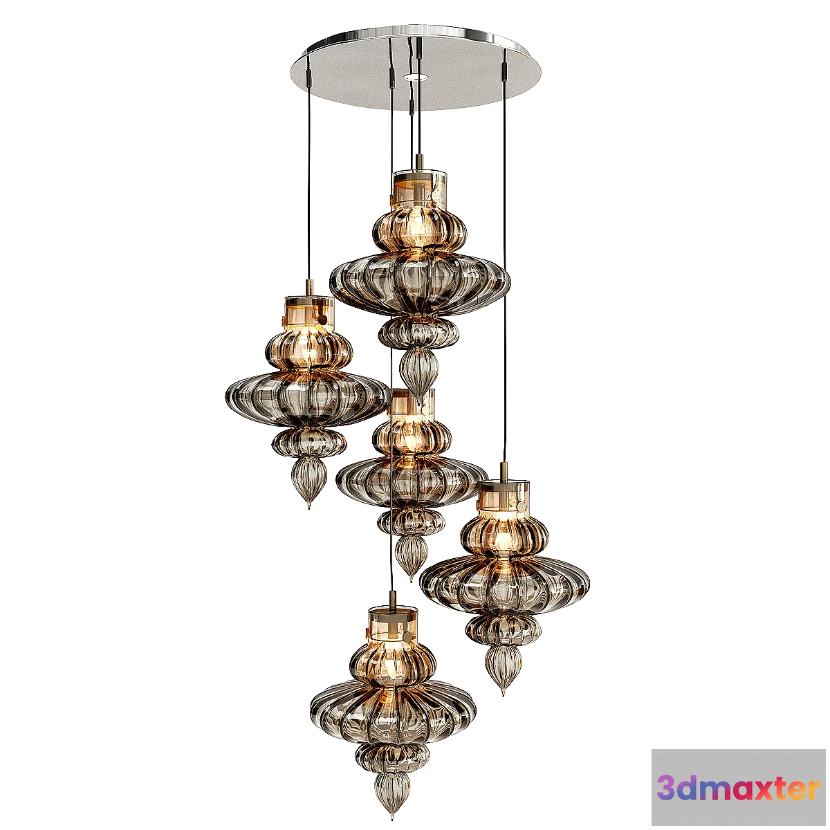 1291871 - HEATHFIELD & CO BASILICA 5 LIGHT PENDANT 3D Max