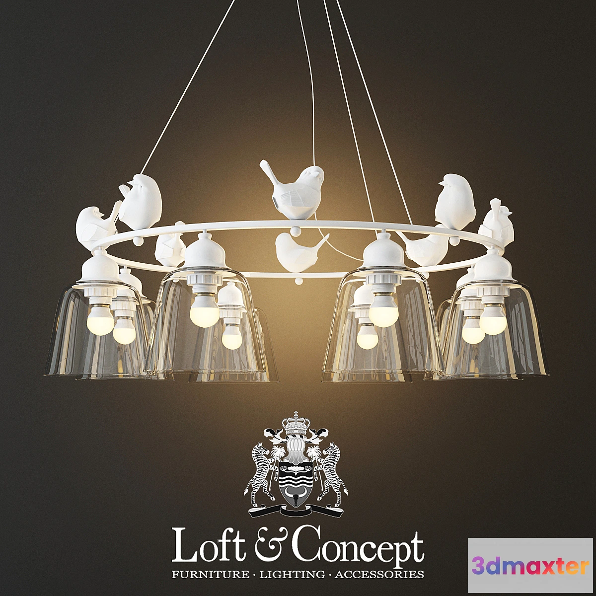 1292023 - Hanging lamp provence bird chandelier 11 3D Max
