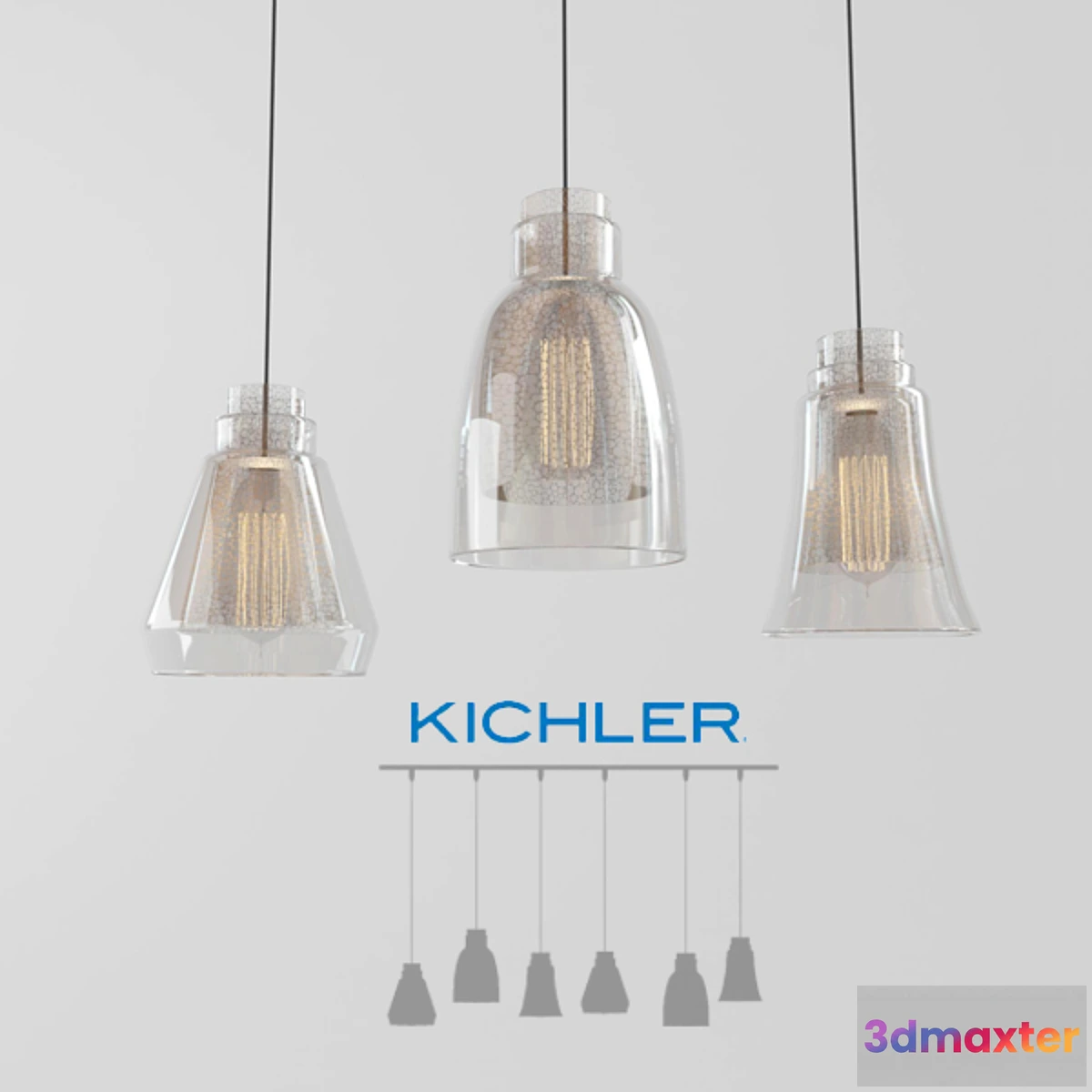 1292893 - Kichler Evie 6 Light Chandelier 3D Max