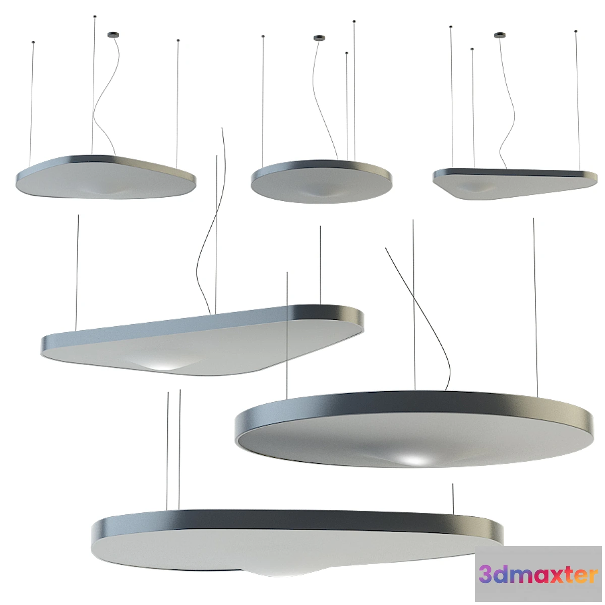 1294549 - LED fabric pendant lamp PÉTALE By LUCEPLAN design Studio Odile Decq 3D Max
