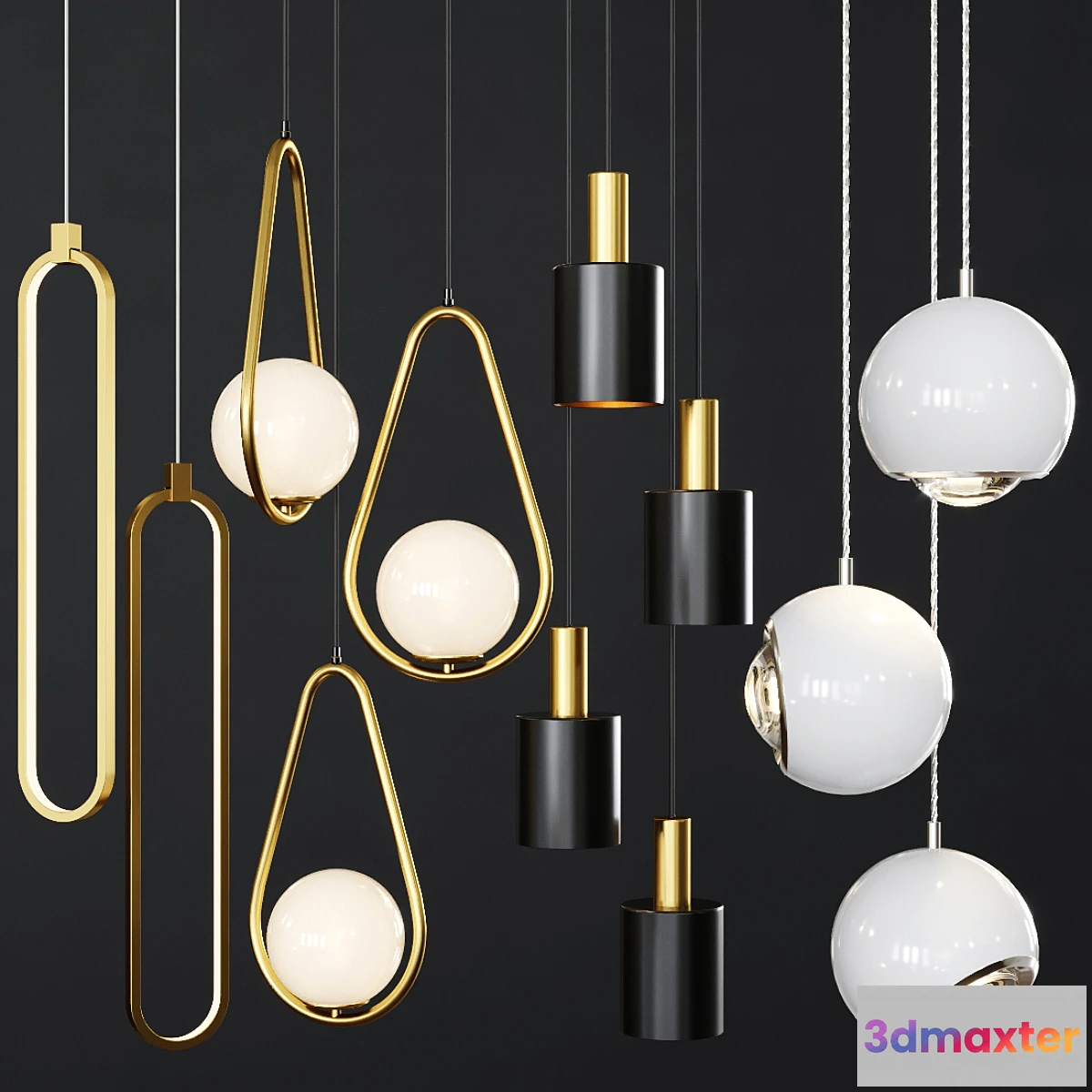 1294811 - Pendant lights set 054 3D Max