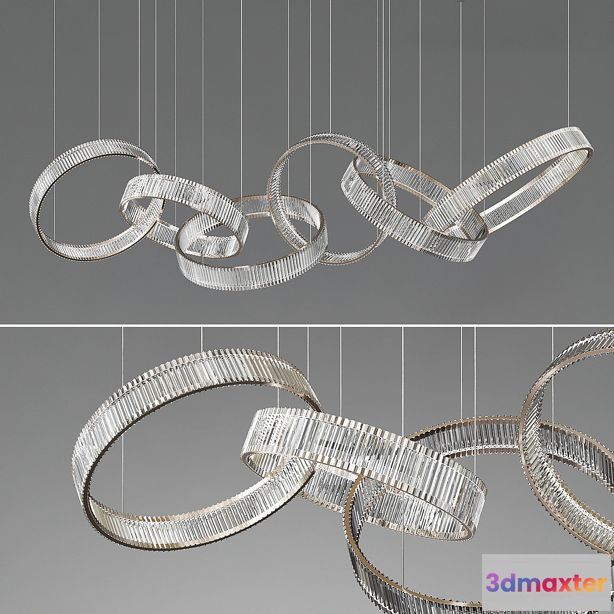 1295317 - Crystal Ring Chandelier 3D Max