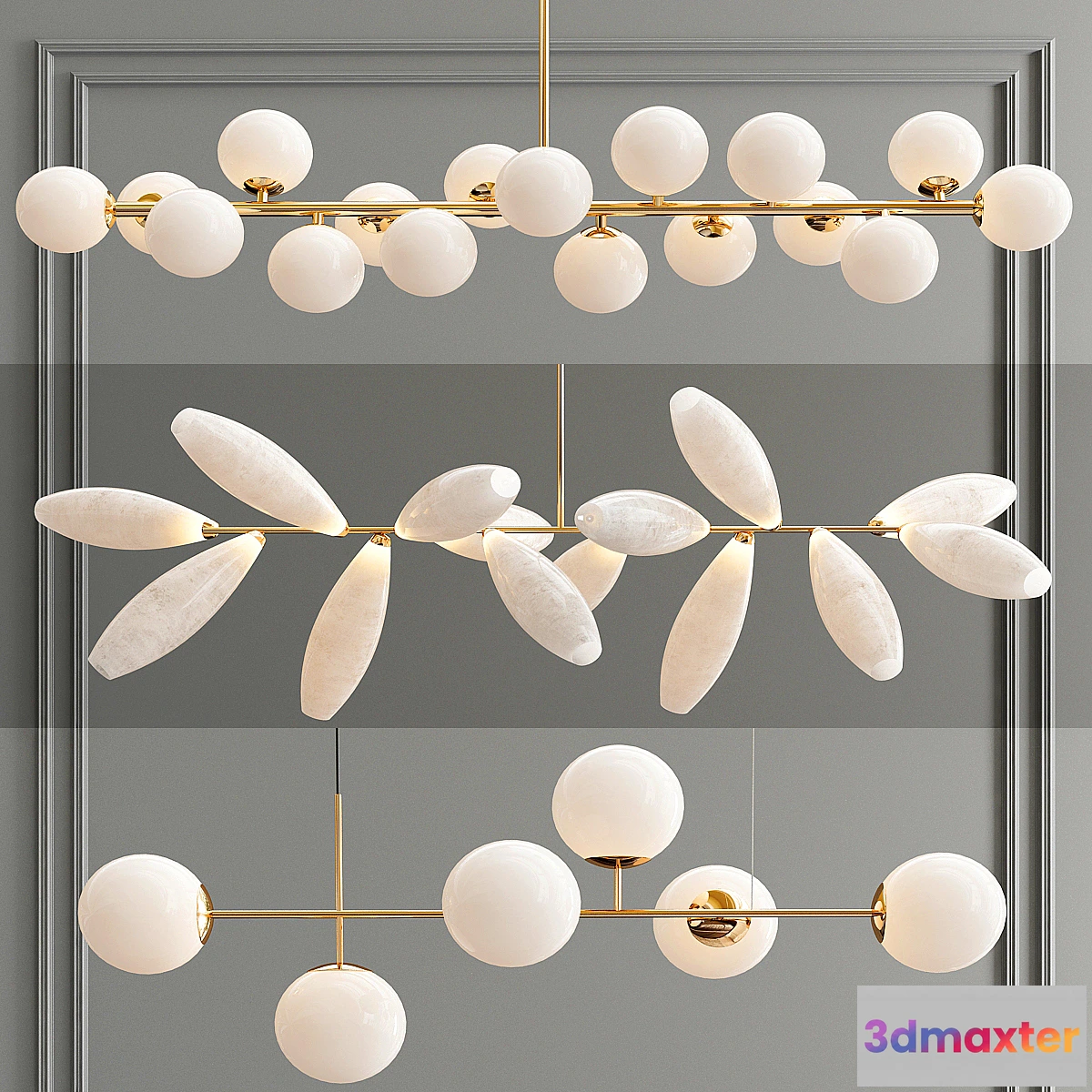 1295898 - Linear Bubble Pendant - 3 type - No.2 3D Max