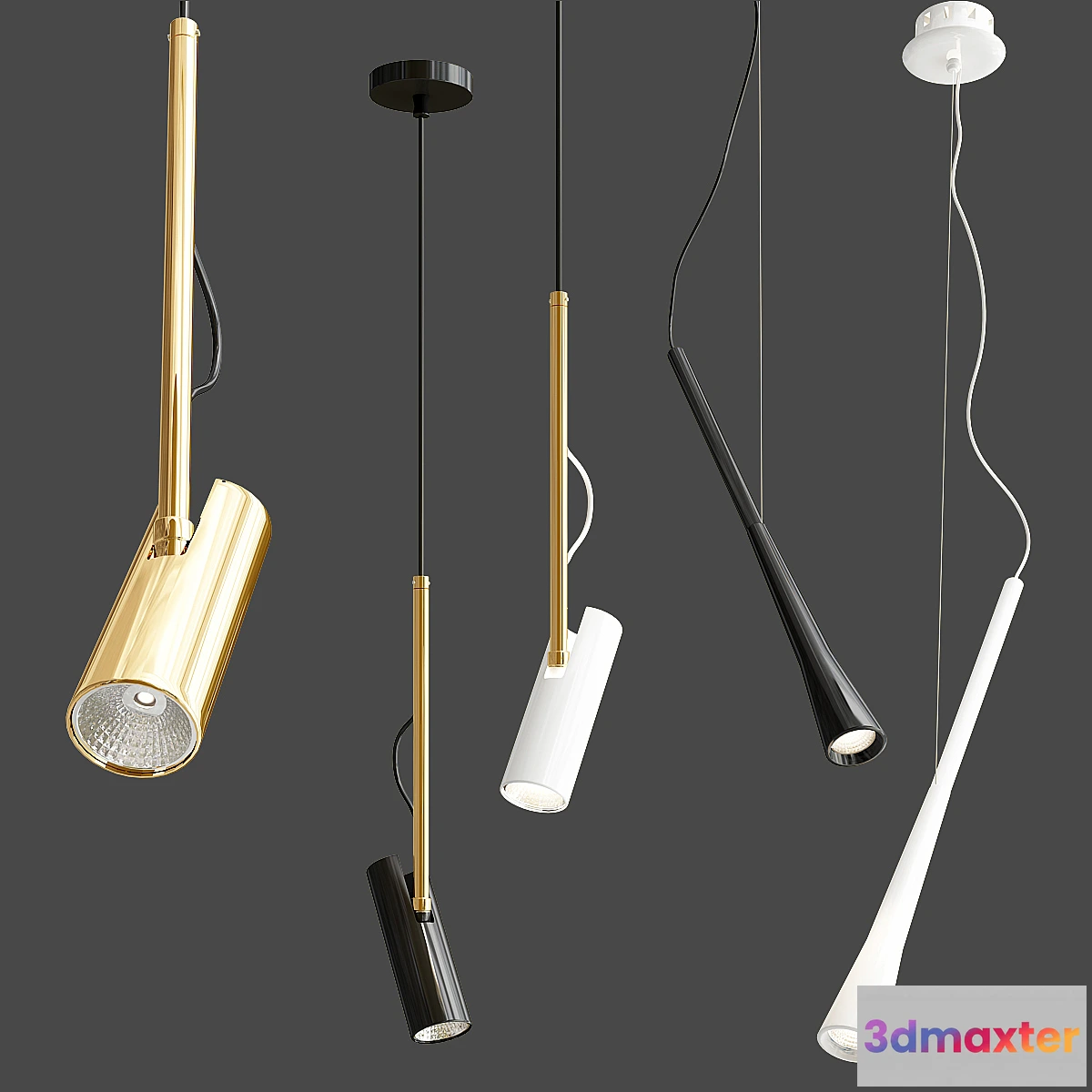 1299388 - UNA and RIKUS pendant light collection 3D Max