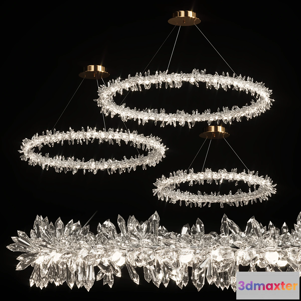 1299599 - Crystal ring chandelier SIBYL 3D Max