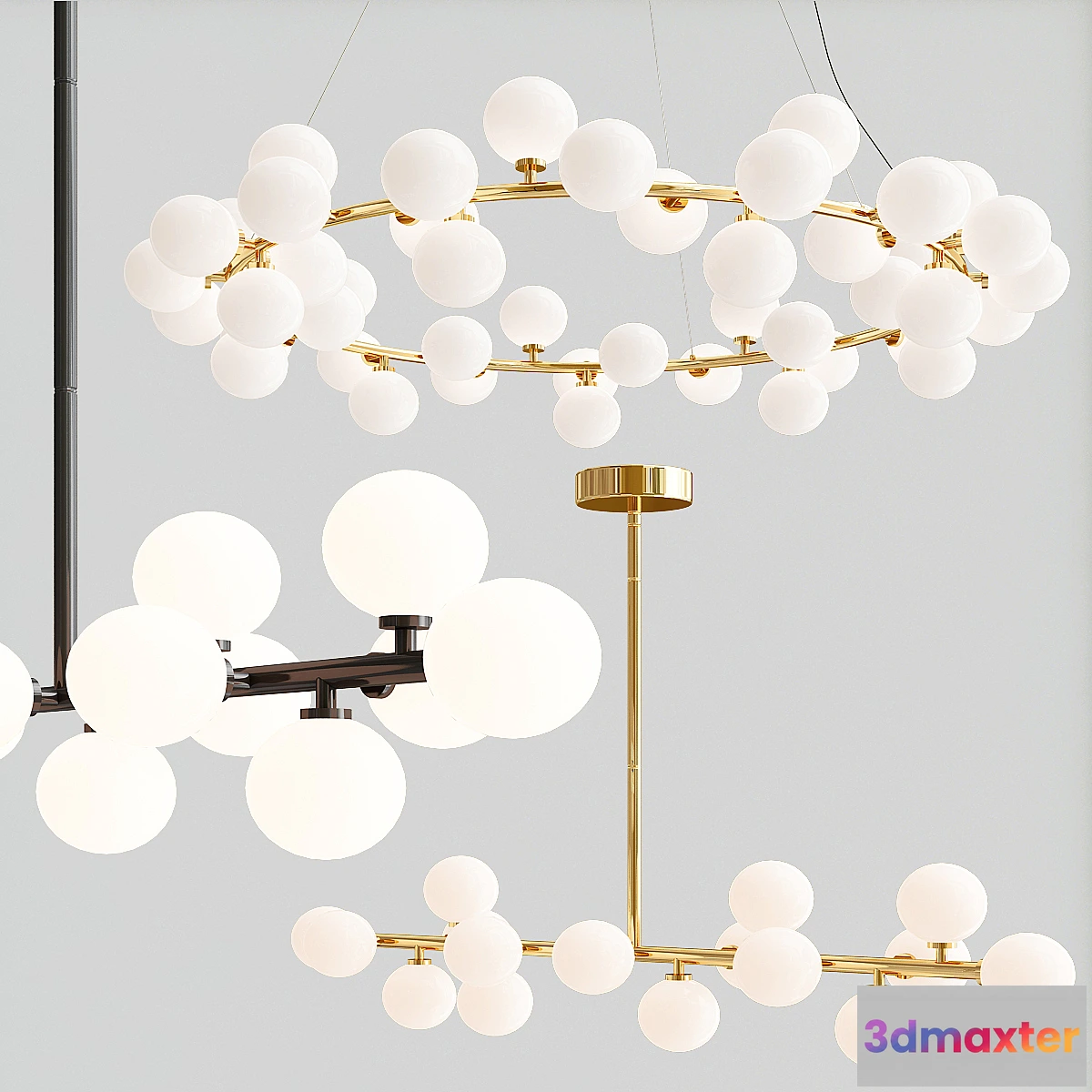 1301205 - Bubble Stik and Milk Bublle Round Chandelier Collection 3D Max