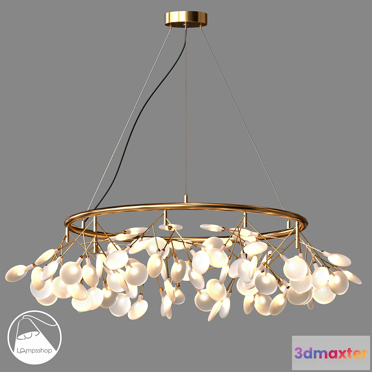 1303099 - LampsShop.ru L1009 Chandelier Gold Tree Сircle 3D Max