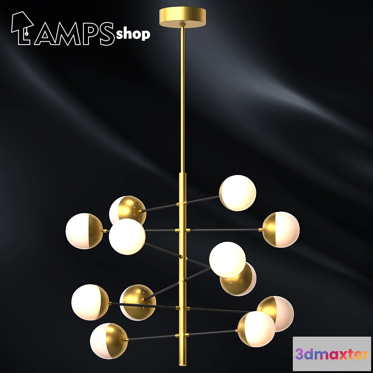 1303190 - Milky Gold Trees Chandelier 3D Max