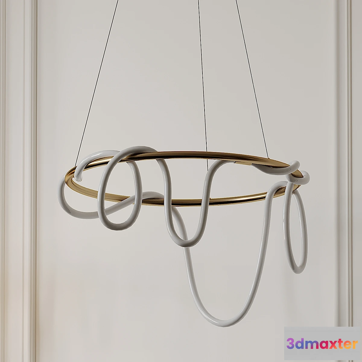 1303535 - Sculptural Brass Circular Light Pendant by Morghen Studio 3D Max