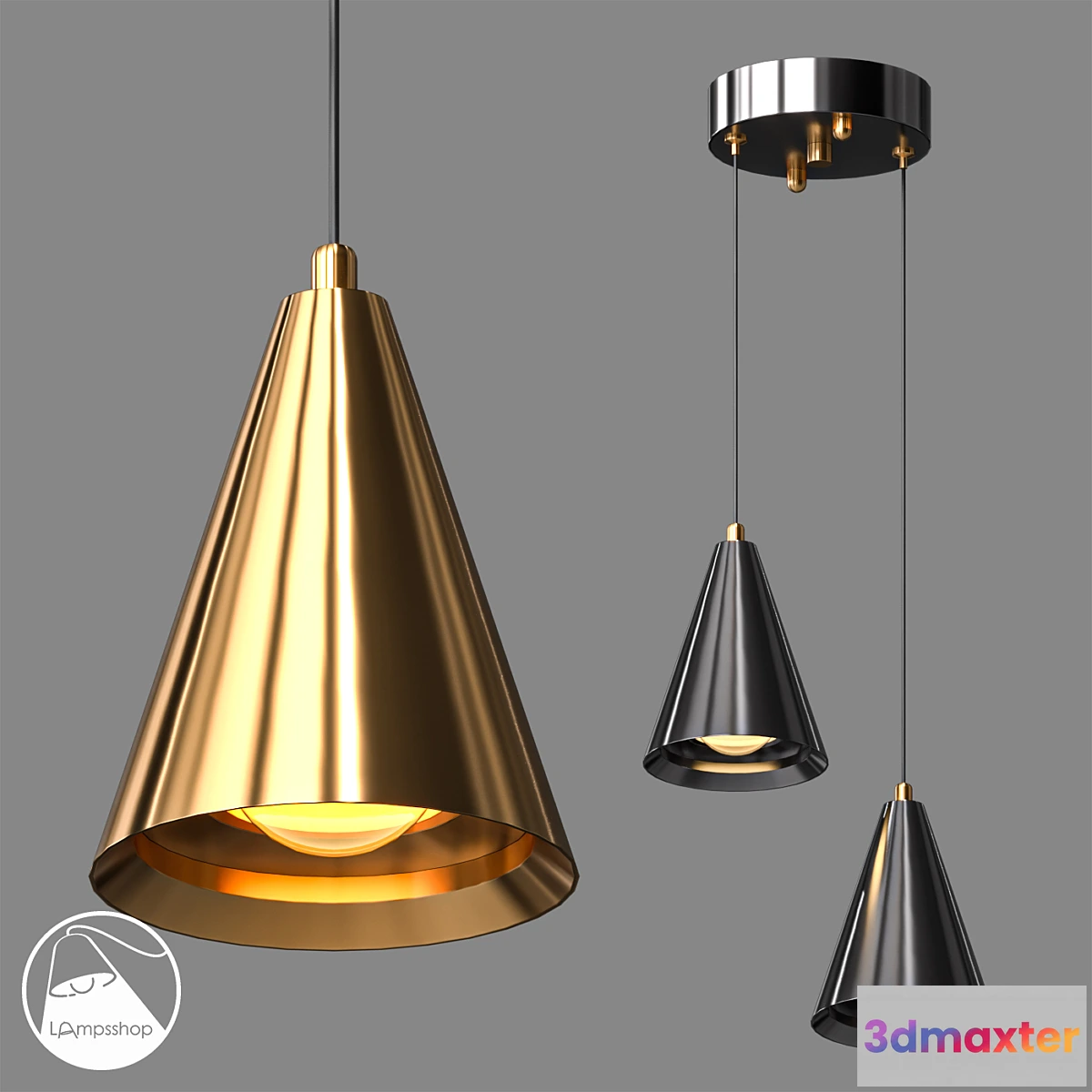 1303752 - LampsShop.com PDL2427 Pendant Tadpole 3D Max