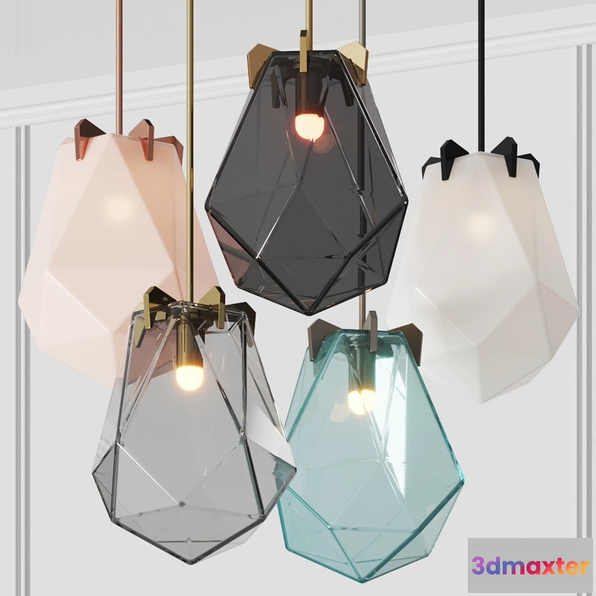 1305685 - Gabriel Scott Briolette Pendant Lamps 3D Max