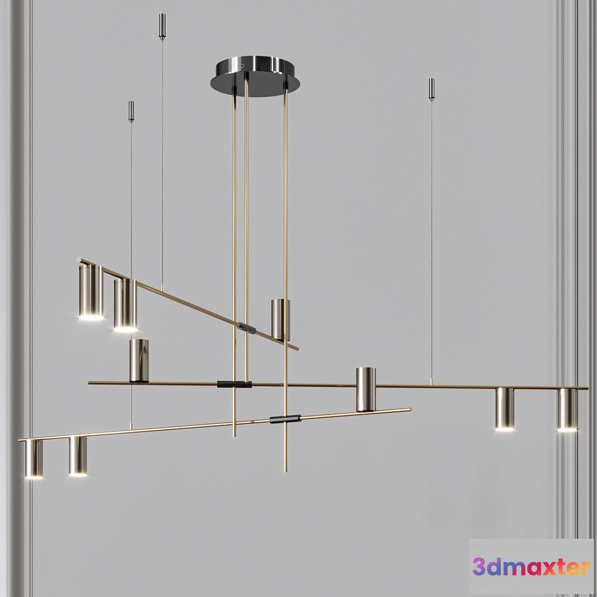 1306334 - TRIBES CHANDELIER Nickel 3D Max