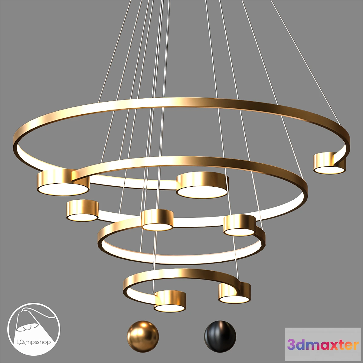 1306528 - LampsShop.com L1412a Chandelier Spira 3D Max