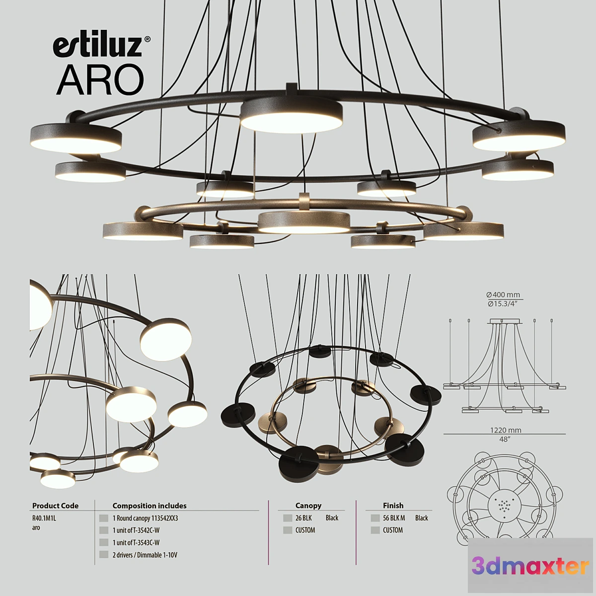 1307901 - Estiluz Aro 3542 + 3543 3D Max